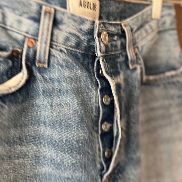 Agolde 90's Crop High Rise Straight Medium Wash Denim Jeans Size 27 - Picture 5 of 8